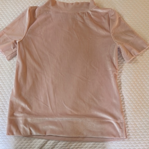Anthropologie pink top Women Size XS Velour Mockneck - Picture 6 of 6